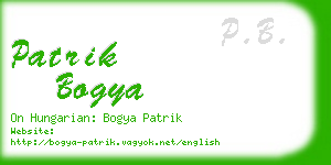 patrik bogya business card